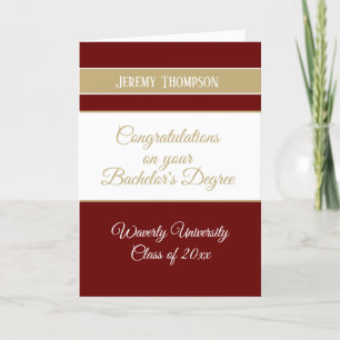 Custom bachelor's degree college graduation card