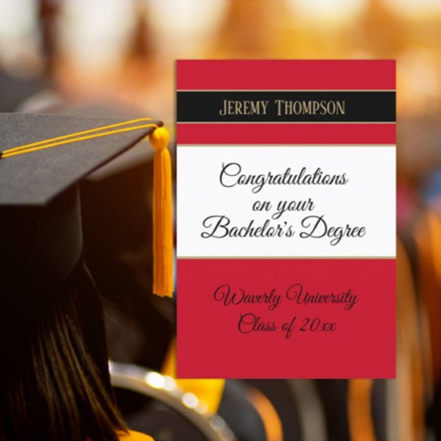 Custom bachelor's degree college graduation card (Creator Uploaded)