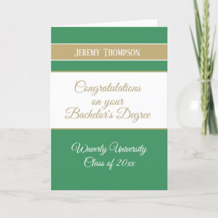 Custom bachelor's degree college graduation card