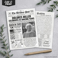 Custom Back in 1949 Newspaper Birthday Card, Trend