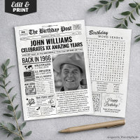 Custom Back in 1966 Newspaper Birthday Card, Trend