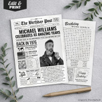 Custom Back in 1976 Newspaper Birthday Card, Trend