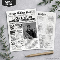 Custom Back in 2010 Newspaper Birthday Card, Trend