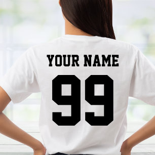 Custom Back Name and Number Personalised Sports T-Shirt