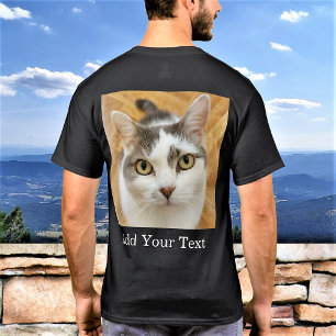 Custom Back Photo And Optional Text Personalised T-Shirt