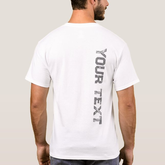 Custom Back Side Print Text Template Mens Modern T-Shirt (Back)