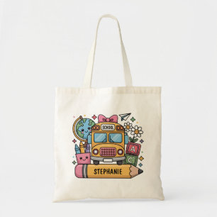 Custom Back-to-School Bus - Personalise Tote Bag