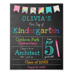 Custom Back to School Sign - Kindergarten