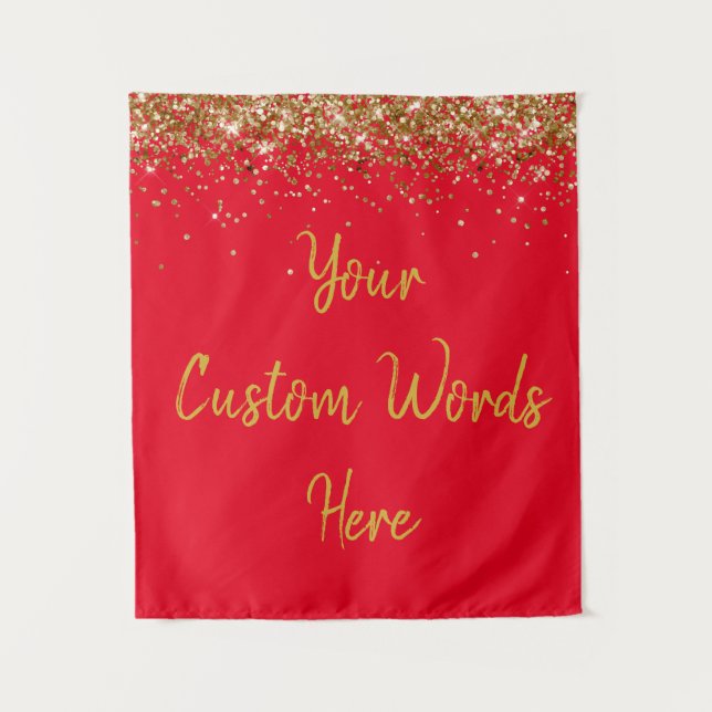 Custom Backdrop Anniversary Party Photo Booth Red Tapestry (Front)