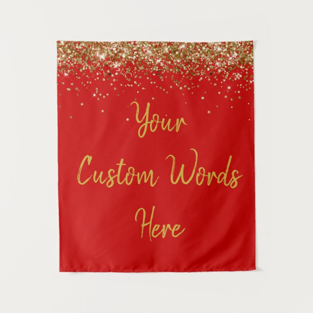 Custom Backdrop Anniversary Party Photo Booth Red Tapestry (Front)