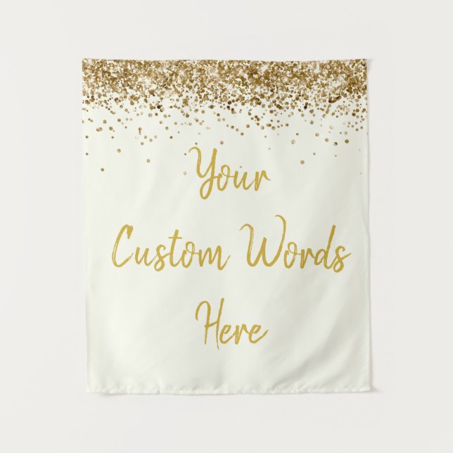 Custom Backdrop Anniversary Party Photobooth Ivory Tapestry (Front)