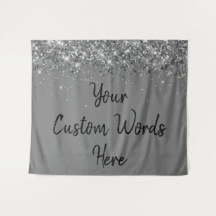 Custom Backdrop Anniversary Photo Booth Grey Grey Tapestry