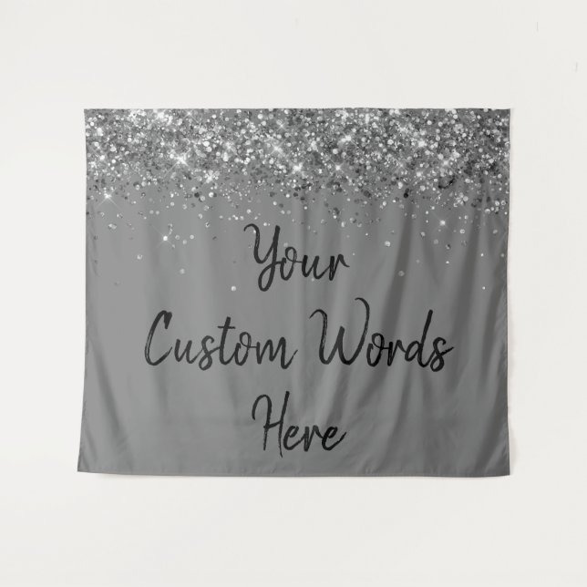 Custom Backdrop Anniversary Photo Booth Grey Grey Tapestry (Front (Horizontal))