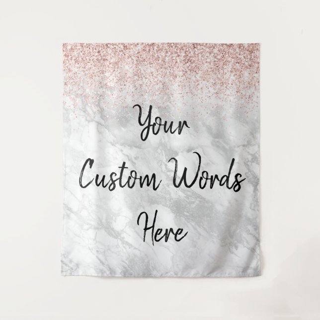 Custom Backdrop Birthday Party Marble Photo Booth Tapestry (Front)