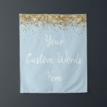 Custom Backdrop Birthday Party Photo Booth Blue Tapestry<br><div class="desc">custom backdrop for photo booth,  hen weekend wedding photobooth sparkly,  sweet 16 quinceanera 40th 50th,  sparkle birthday party personalised 30th,  fifteen 15th sweet sixteen 16th,  twenty-fifth 25th twenty first prop,  light blue gold baby shower,  daughter girl wife twinkle glitter,  granddaughter  boy 5th fifth,  anniversary bridal 20th 10th 80th</div>