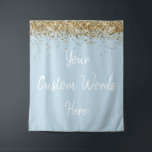 Custom Backdrop Birthday Party Photo Booth Blue Tapestry<br><div class="desc">custom backdrop for photo booth,  hen weekend wedding photobooth sparkly,  sweet 16 quinceanera 40th 50th,  sparkle birthday party personalised 30th,  fifteen 15th sweet sixteen 16th,  twenty-fifth 25th twenty first prop,  light blue gold baby shower,  daughter girl wife twinkle glitter,  granddaughter  boy 5th fifth,  anniversary bridal 20th 10th 80th</div>
