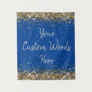 Custom Backdrop Birthday Party Photo Booth Blue Tapestry