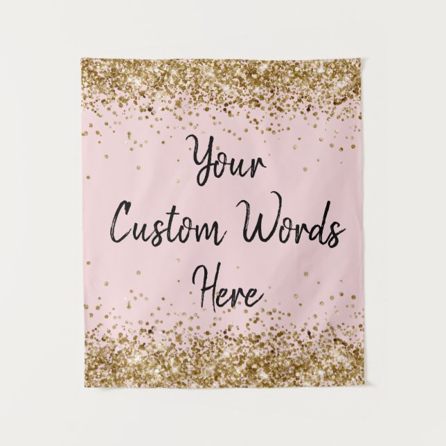 Custom Backdrop Birthday Party Photo Booth Blush Tapestry (Front)