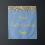 Custom Backdrop Birthday Party Photo Booth Dusty  Tapestry<br><div class="desc">custom backdrop for photo booth,  hen weekend wedding photobooth sparkly,  sweet 16 quinceanera 40th 50th,  sparkle birthday party personalised 30th,  fifteen 15th sweet sixteen 16th,  twenty-fifth 25th twenty first prop,  dusty blue gold baby shower,  daughter girl wife twinkle glitter,  granddaughter  boy 5th fifth,  anniversary bridal 20th 10th 80th</div>