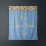 Custom Backdrop Birthday Party Photo Booth Dusty  Tapestry<br><div class="desc">custom backdrop for photo booth,  hen weekend wedding photobooth sparkly,  sweet 16 quinceanera 40th 50th,  sparkle birthday party personalised 30th,  fifteen 15th sweet sixteen 16th,  twenty-fifth 25th twenty first prop,  dusty blue gold baby shower,  daughter girl wife twinkle glitter,  granddaughter  boy 5th fifth,  anniversary bridal 20th 10th 80th</div>