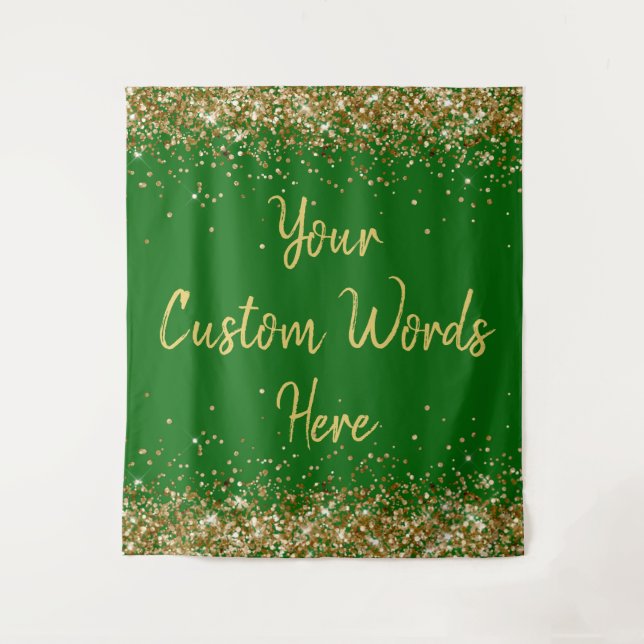 Custom Backdrop Birthday Party Photo Booth Emerald Tapestry (Front)