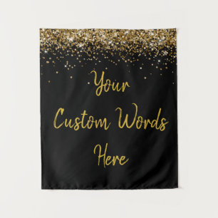 Custom Backdrop Birthday Party Photo Booth Gold Tapestry
