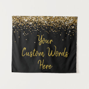 Custom Backdrop Birthday Party Photo Booth Gold Tapestry