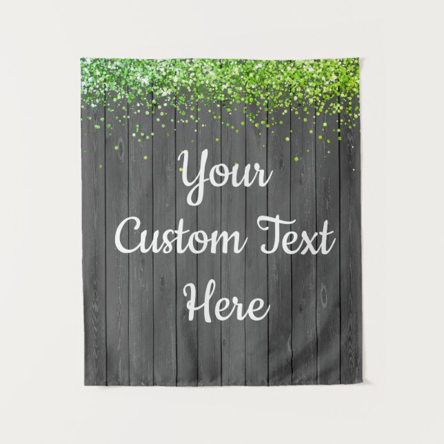 Custom Backdrop Birthday Party Photo Booth Green Tapestry (Front)