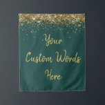 Custom Backdrop Birthday Party Photo Booth Green Tapestry<br><div class="desc">custom backdrop for photo booth,  hen weekend wedding photobooth sparkly,  sweet 16 quinceanera 40th 50th,  sparkle birthday party personalised 30th,  fifteen 15th sweet sixteen 16th,  twenty-fifth 25th twenty first prop,  hunter green gold baby shower,  daughter girl wife twinkle glitter,  granddaughter  boy 5th fifth,  anniversary bridal 20th 10th 80th</div>