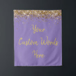 Custom Backdrop Birthday Party Photo Booth Lilac Tapestry<br><div class="desc">custom backdrop for photo booth,  hen weekend wedding photobooth sparkly,  sweet 16 quinceanera 40th 50th,  sparkle birthday party personalised 30th,  fifteen 15th sweet sixteen 16th,  twenty-fifth 25th twenty first prop,  lilac purple gold baby shower,  daughter girl wife twinkle glitter,  granddaughter son boy 5th fifth,  anniversary bridal 20th 10th 80th</div>