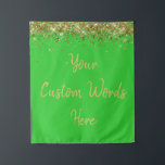 Custom Backdrop Birthday Party Photo Booth Lime Tapestry<br><div class="desc">custom backdrop for photo booth,  hen weekend wedding photobooth sparkly,  sweet 16 quinceanera 40th 50th,  sparkle birthday party personalised 30th,  fifteen 15th sweet sixteen 16th,  twenty-fifth 25th twenty first prop,  lime green gold baby shower,  daughter girl wife twinkle glitter,  granddaughter son boy 5th fifth,  anniversary bridal 20th 10th 80th</div>