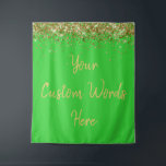 Custom Backdrop Birthday Party Photo Booth Lime Tapestry<br><div class="desc">custom backdrop for photo booth,  hen weekend wedding photobooth sparkly,  sweet 16 quinceanera 40th 50th,  sparkle birthday party personalised 30th,  fifteen 15th sweet sixteen 16th,  twenty-fifth 25th twenty first prop,  lime green gold baby shower,  daughter girl wife twinkle glitter,  granddaughter son boy 5th fifth,  anniversary bridal 20th 10th 80th</div>