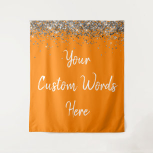 Custom Backdrop Birthday Party Photo Booth Orange Tapestry