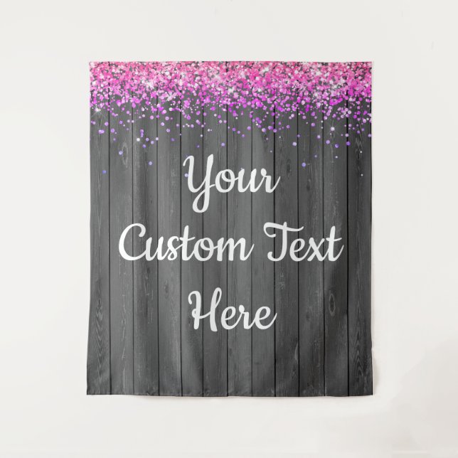Custom Backdrop Birthday Party Photo Booth Pink Tapestry (Front)