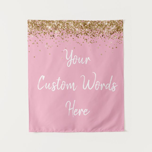 Custom Backdrop Birthday Party Photo Booth Pink Tapestry (Front)