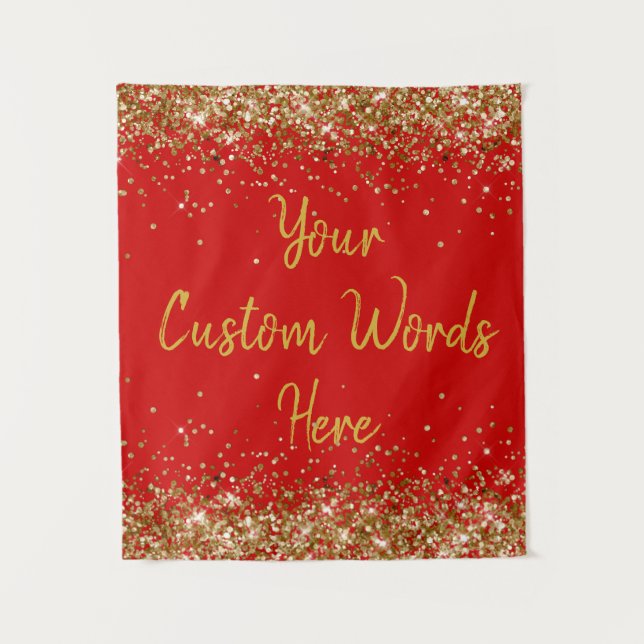 Custom Backdrop Birthday Party Photo Booth Red Tapestry (Front)