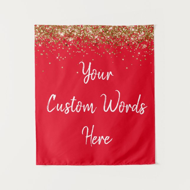Custom Backdrop Birthday Party Photo Booth Red Tapestry (Front)