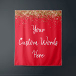 Custom Backdrop Birthday Party Photo Booth Red Tapestry<br><div class="desc">custom backdrop for photo booth,  sparkle birthday twinkle 15th 18th,  glitter anniversary sweet 16 16th,  personalised 30th 21st 25th 35th,  bridal shower hen do weekend,  wedding night sparkly daughter son,  boho bach prop bachelorette party,  quinceanera 40th 50th 60th 70th,  20th vow renewal graduation grad,  girl boy red white gold</div>