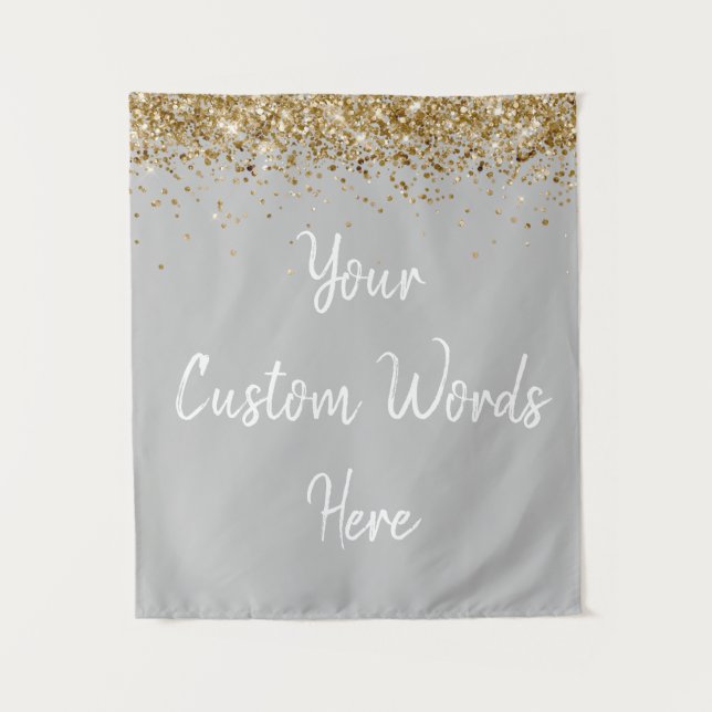 Custom Backdrop Birthday Party Photo Booth Silver Tapestry (Front)