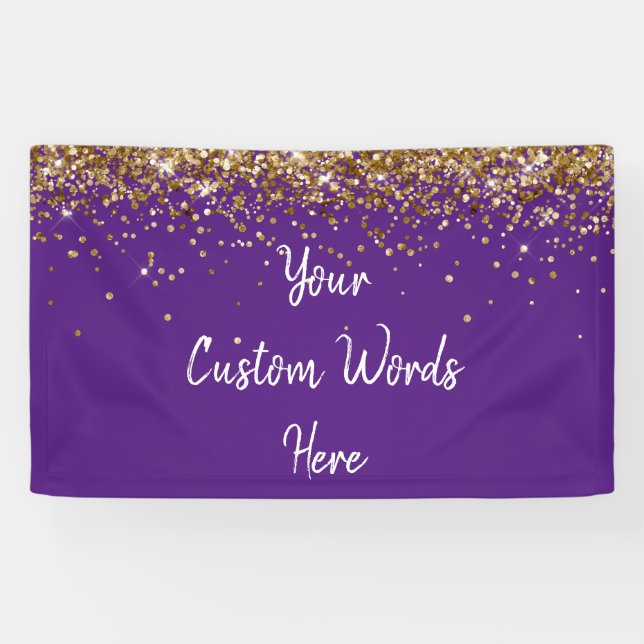 Custom Backdrop Birthday Party Photo Prop Purple Banner (Horizontal)