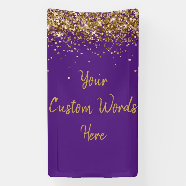 Custom Backdrop Birthday Party Photo Prop Purple Banner (Vertical)