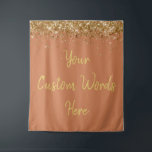 Custom Backdrop Birthday Party Photo Terracotta Tapestry<br><div class="desc">custom backdrop for photo booth,  hen weekend wedding photobooth sparkly,  sweet 16 quinceanera 40th 50th,  sparkle birthday party personalised 30th,  fifteen 15th sweet sixteen 16th,  twenty-fifth 25th twenty first prop,  terracotta clay gold baby shower,  daughter girl wife twinkle glitter,  granddaughter son boy 5th fifth,  anniversary bridal 20th 10th 80th</div>