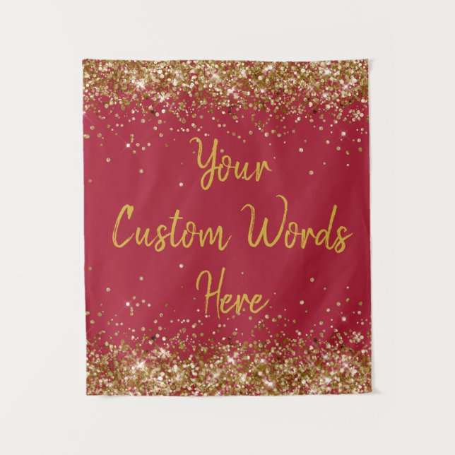 Custom Backdrop Birthday Party Photobooth Burgundy Tapestry (Front)