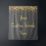Custom Backdrop Birthday Party Photobooth Charcoal Tapestry<br><div class="desc">custom backdrop for photo booth,  hen weekend wedding photobooth sparkly,  sweet 16 quinceanera 40th 50th,  sparkle birthday party personalised 30th,  fifteen 15th sweet sixteen 16th,  twenty-fifth 25th twenty first prop,  charcoal grey gold baby shower,  daughter girl wife twinkle glitter,  granddaughter  boy 5th fifth,  anniversary bridal 20th 10th 80th</div>