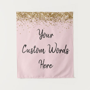 Custom Backdrop Personalised Photo Prop Blush Pink Tapestry