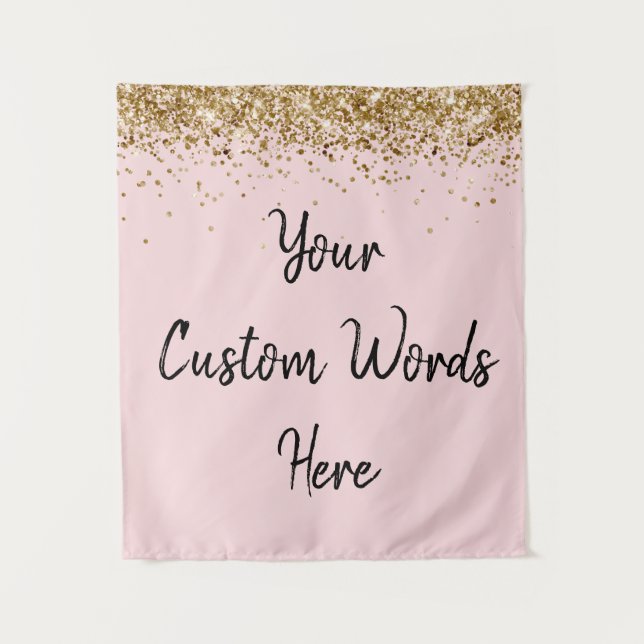 Custom Backdrop Personalised Photo Prop Blush Pink Tapestry (Front)