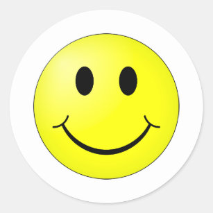 Custom Background Color Yellow Happy Face Sticker