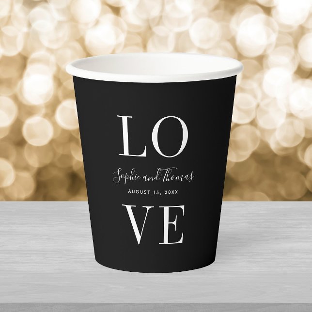 Custom Background Colour Modern Elegant Love Paper Cups (Creator Uploaded)