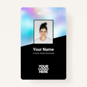 Custom Background image Corporate Logo Name ID Badge