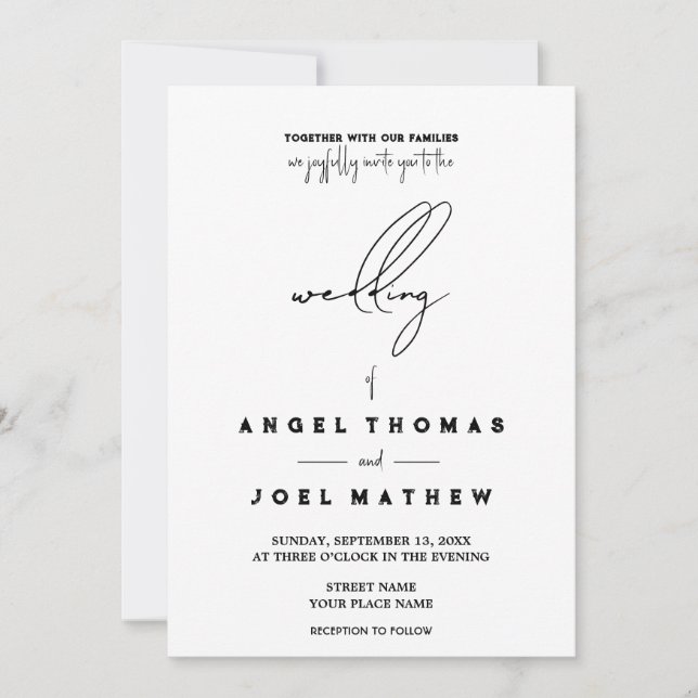Custom backside PHOTO wordingWeddingInvitationCard Invitation (Front)